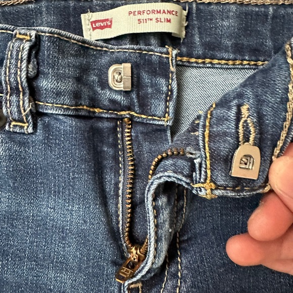 Levi’s performance slim 511 6 Regular boys size denim jeans blue hook and zip - Picture 5 of 8